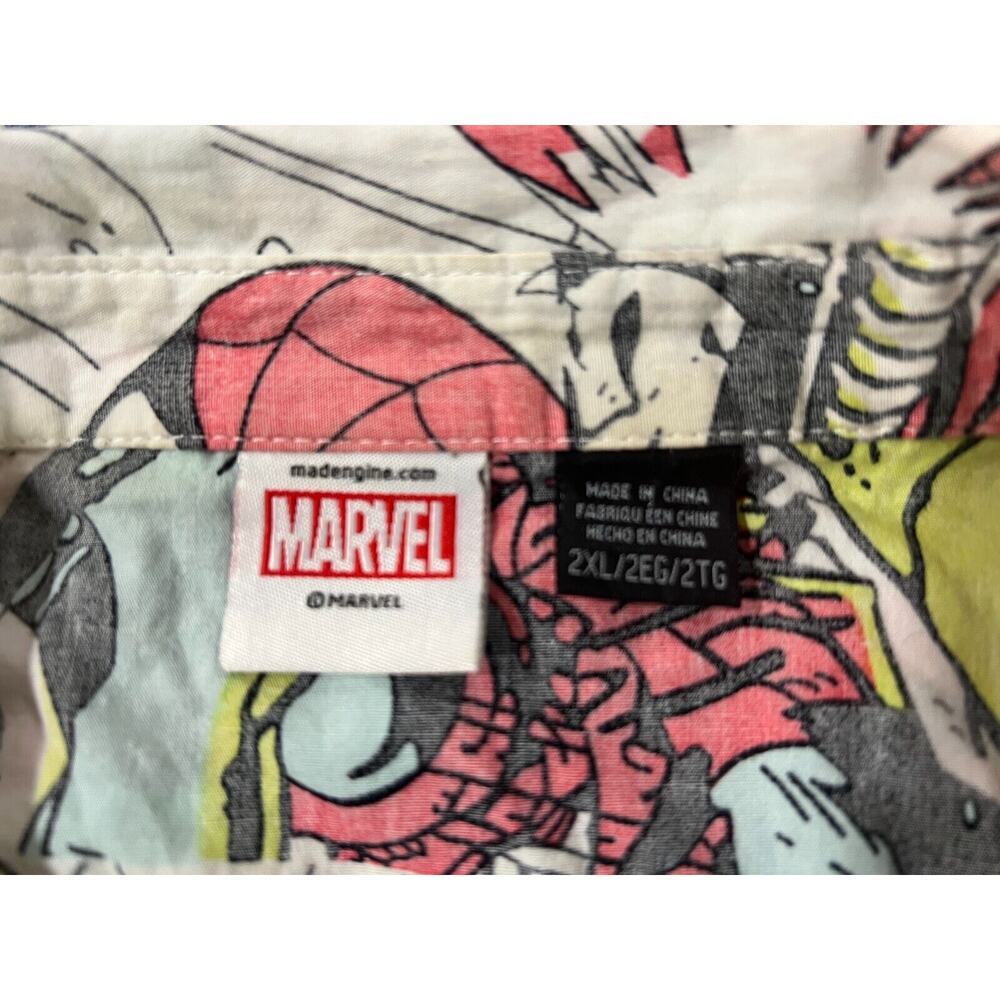 Marvel x Mad Engine Cotton Shirt Comic Strip Reverse Print Sz -2XL - Picture 5 of 6